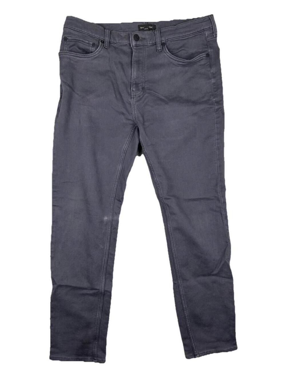 Banana Republic Mens Straight Leg Jeans 34x32 Gray Stretch 5-Pocket Design Photo